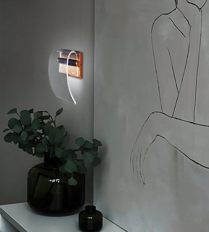 Lámpara Pared LED Elegante Dorada Acrílico Decorativa Jhn-4
