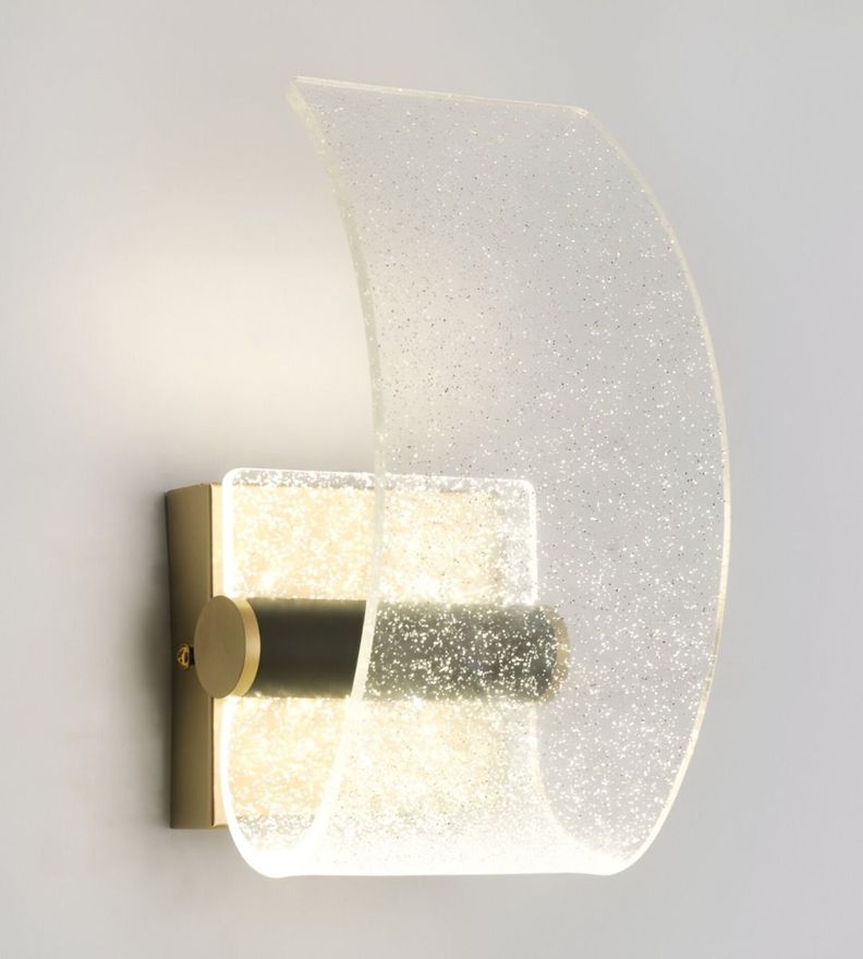 Lámpara Pared LED Elegante Dorada Acrílico Decorativa Jhn-9