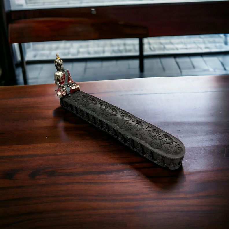 Porta Inciensos Decorativo Buda En Resina 24cm Jhn-4