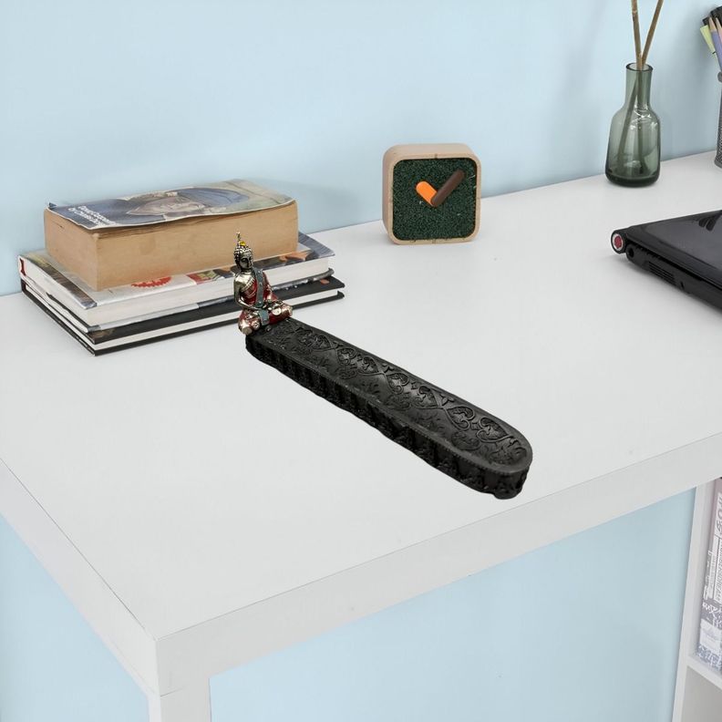 Porta Inciensos Decorativo Buda En Resina 24cm Jhn-6