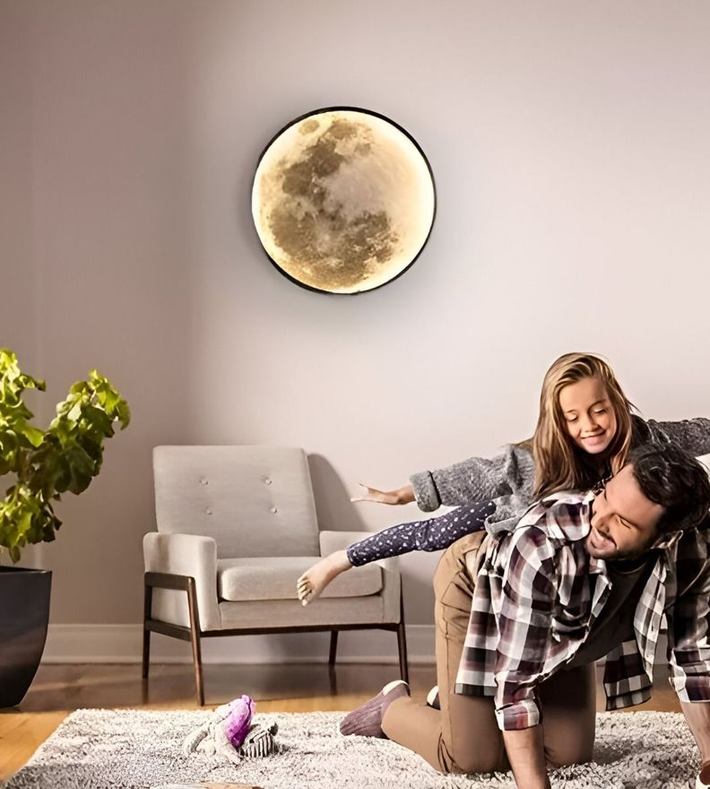 Aplique Pared Luna 3D Lámpara LED Techo Decoración Jhn-3