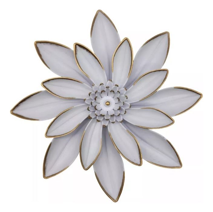 Set 4 Espejos Y Flores De Loto Decorativos Blanco Jhn-9