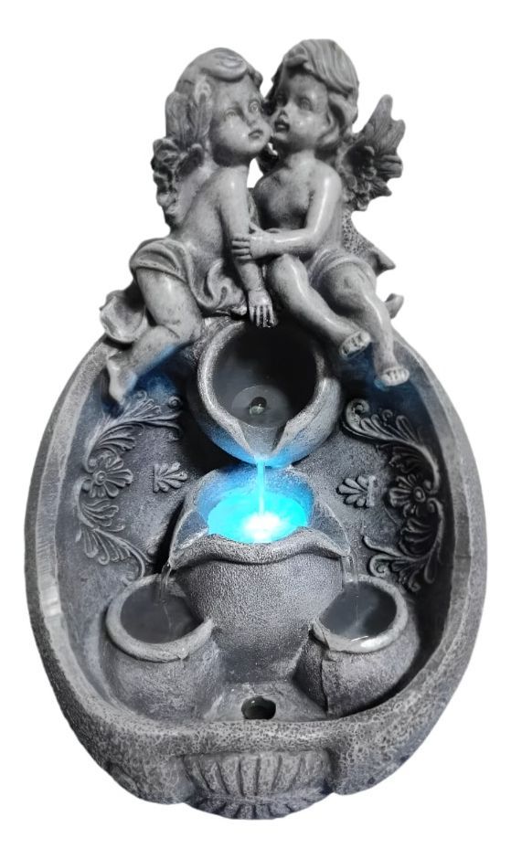 Fuente De Agua Diseño Angeles Con Luz LED Decorativa Jhn-0