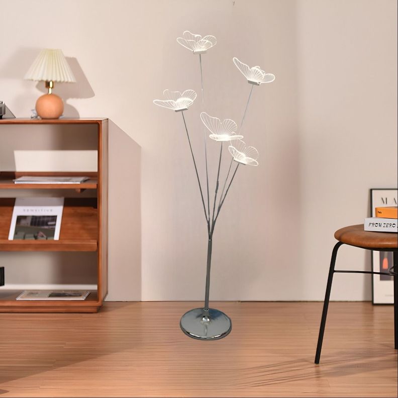 Lámpara Pie Mariposas Decorativa Iluminación LED Hogar Jhn-5