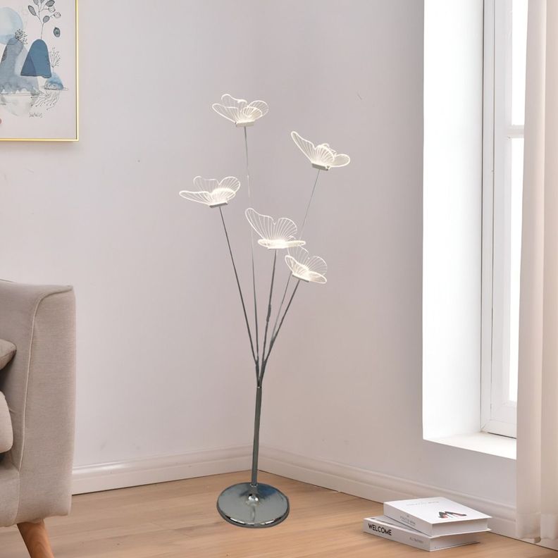 Lámpara Pie Mariposas Decorativa Iluminación LED Hogar Jhn-6