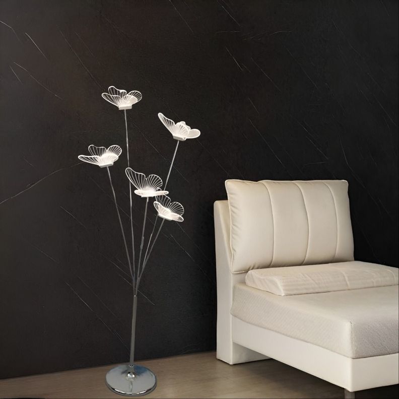 Lámpara Pie Mariposas Decorativa Iluminación LED Hogar Jhn-8