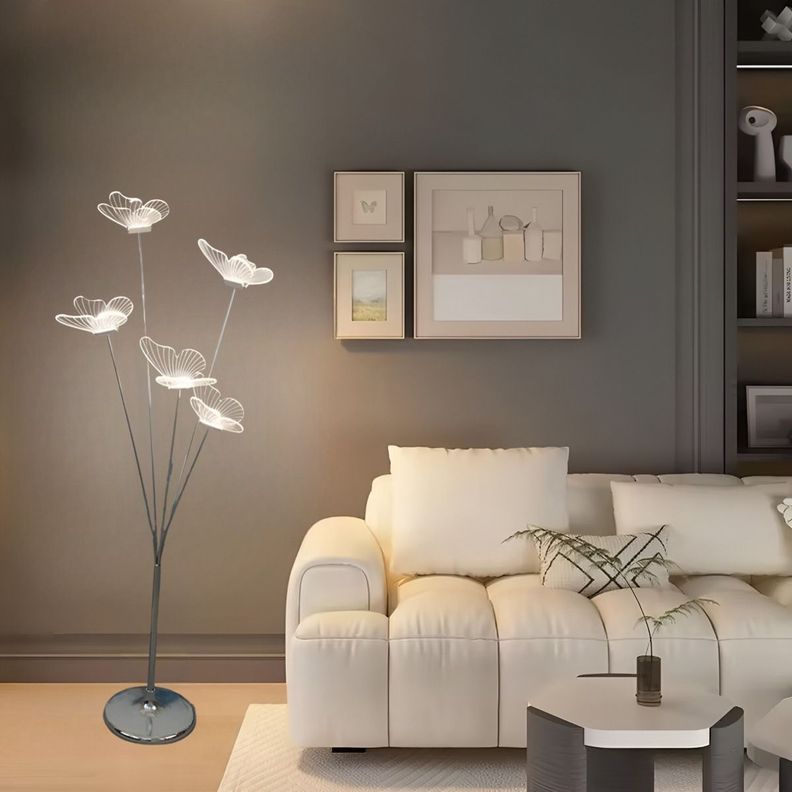Lámpara Pie Mariposas Decorativa Iluminación LED Hogar Jhn-9
