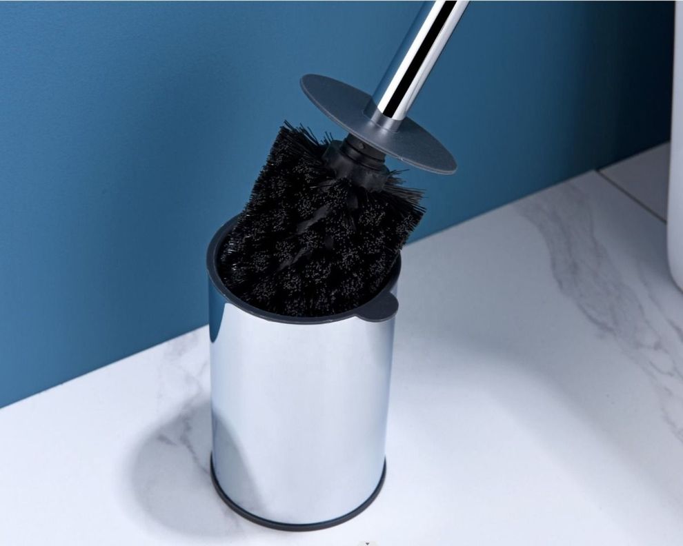 Escobilla para Inodoro Soporte Ergonómico Acero Inoxidable-5