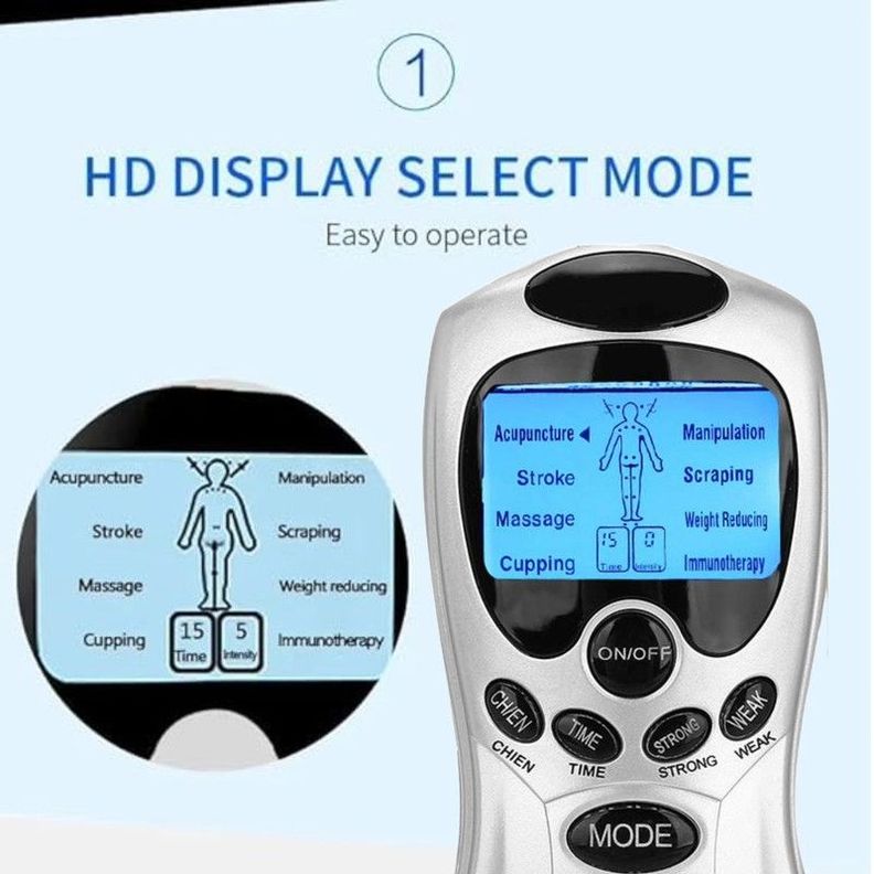 Masajeador Pulso Terapia Pantalla LCD Corporal Alivio Lau-6