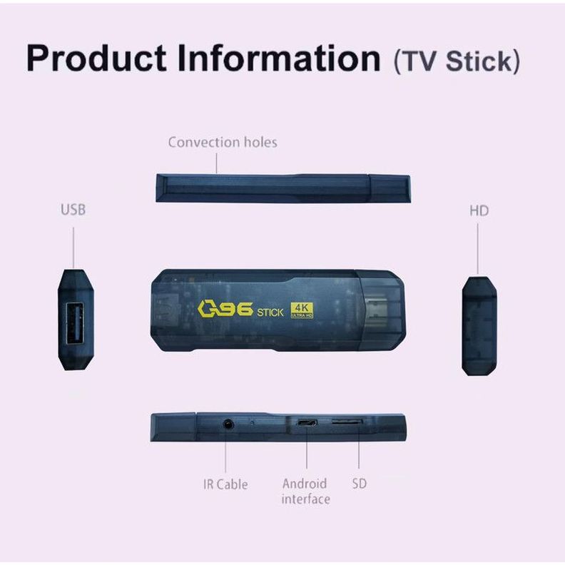 TV Box Stick Android Q96 Portatil Entretenimiento Hogar Lau-7