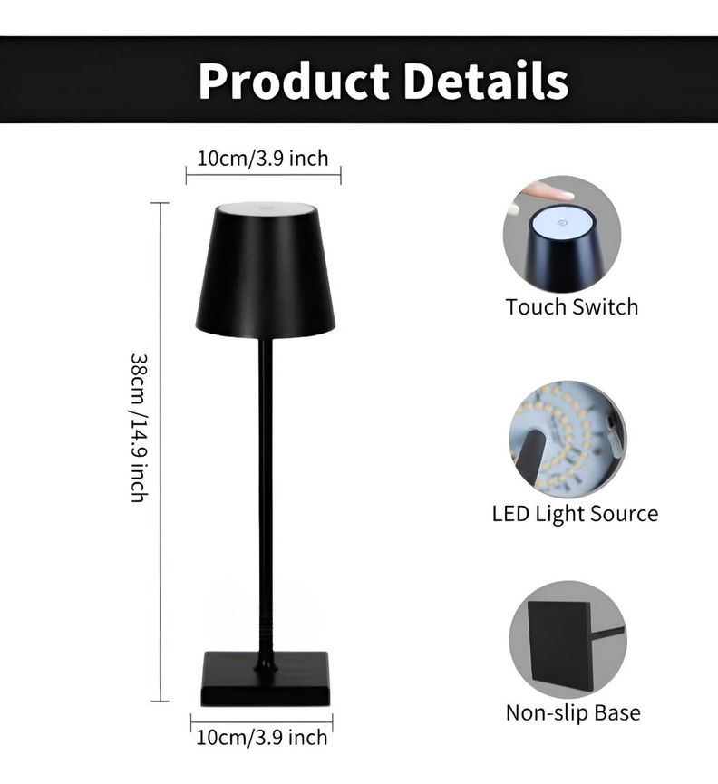 Lámpara Mesa Táctil Led Inalámbrica Usb Luz Noche Jhn-8