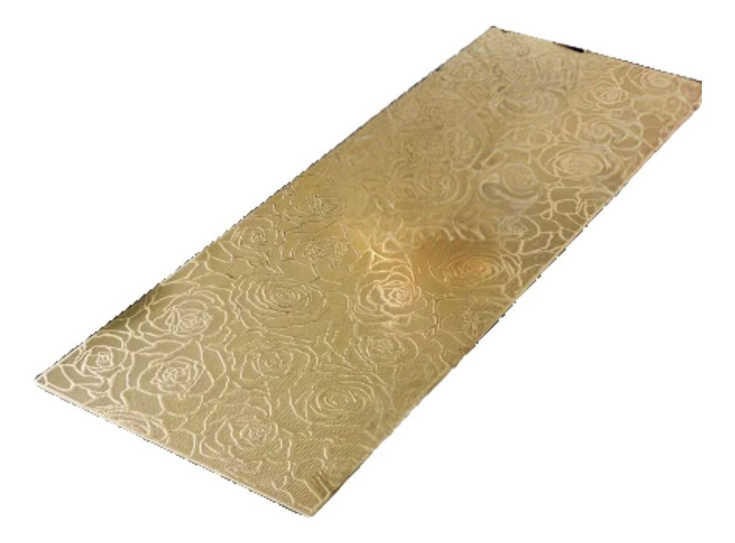 Set de 3 Mantel Decorativo Dorado Plata Floral Relieve Jhn-0