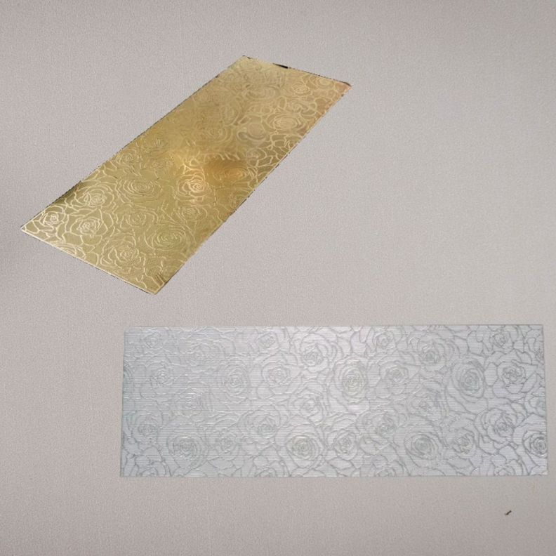 Set de 3 Mantel Decorativo Dorado Plata Floral Relieve Jhn-9