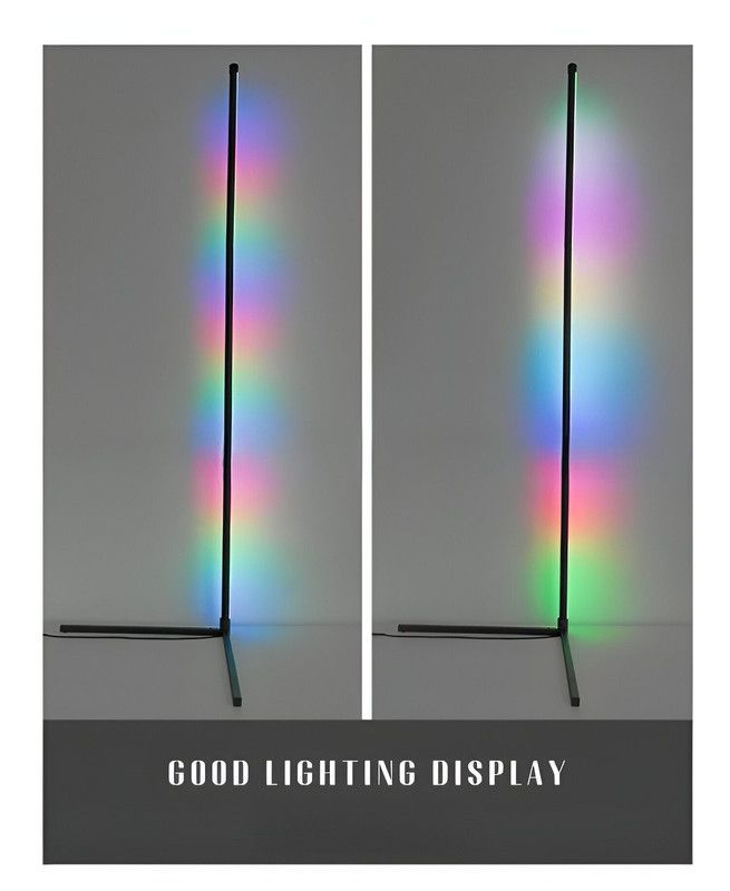 Lampara LED De Pie Negra Moderna Colores Lau-1