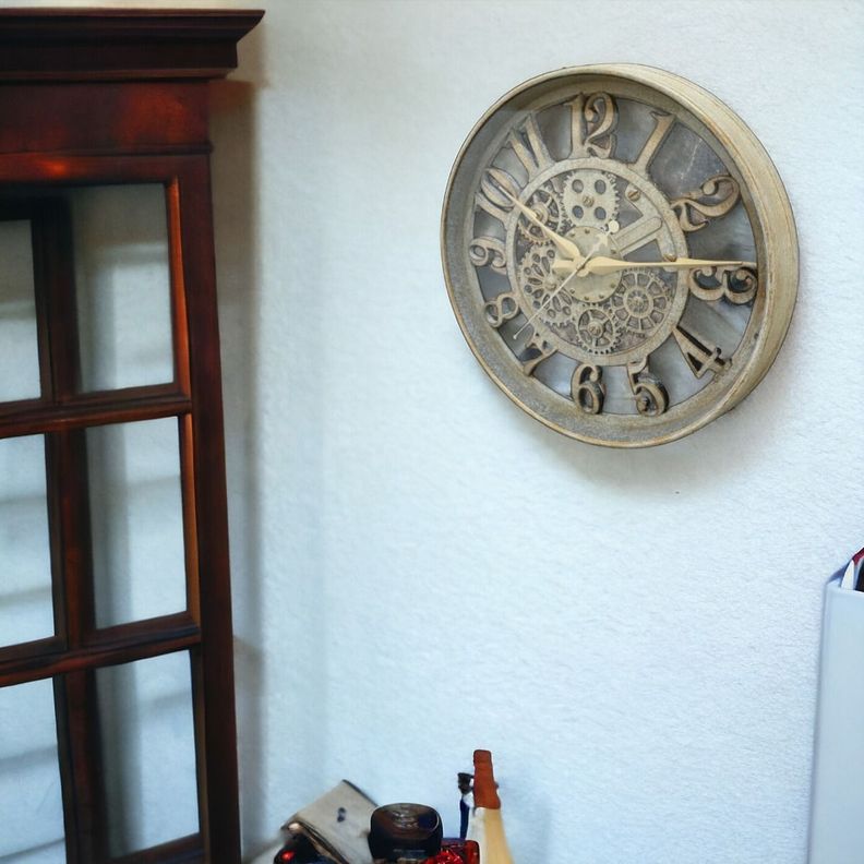 Reloj Pared Engranaje Silencioso Antiguo Decorativo Jhn-3