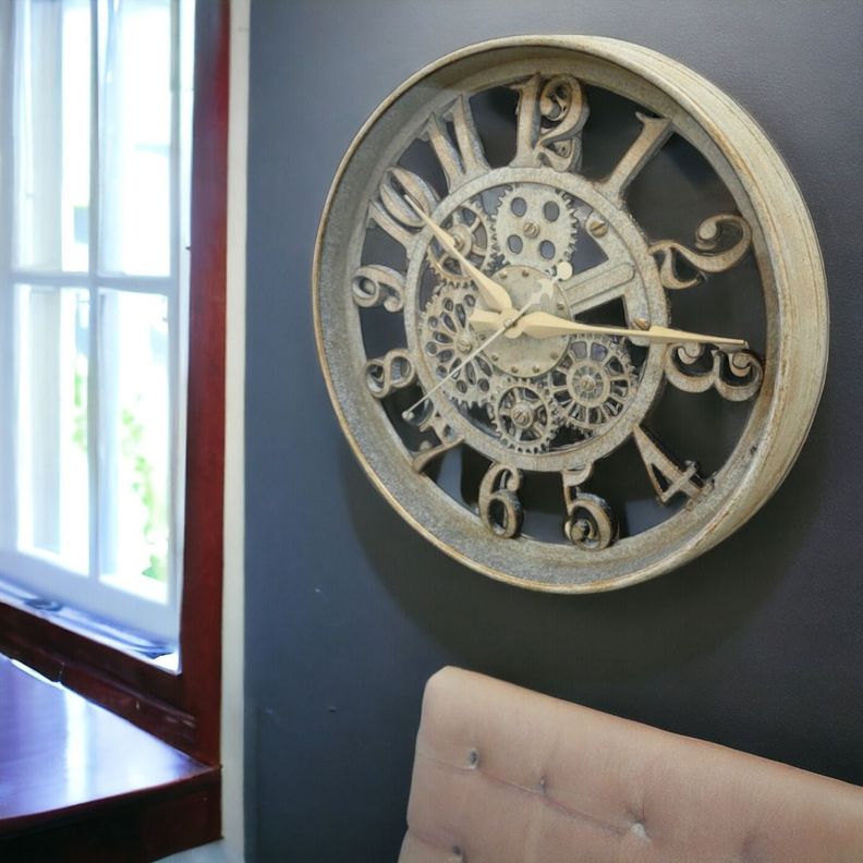 Reloj Pared Engranaje Silencioso Antiguo Decorativo Jhn-6