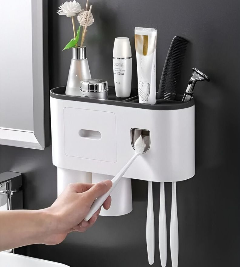 Soporte Cepillos Dientes Dispensador Pasta Organizador Jhn-4