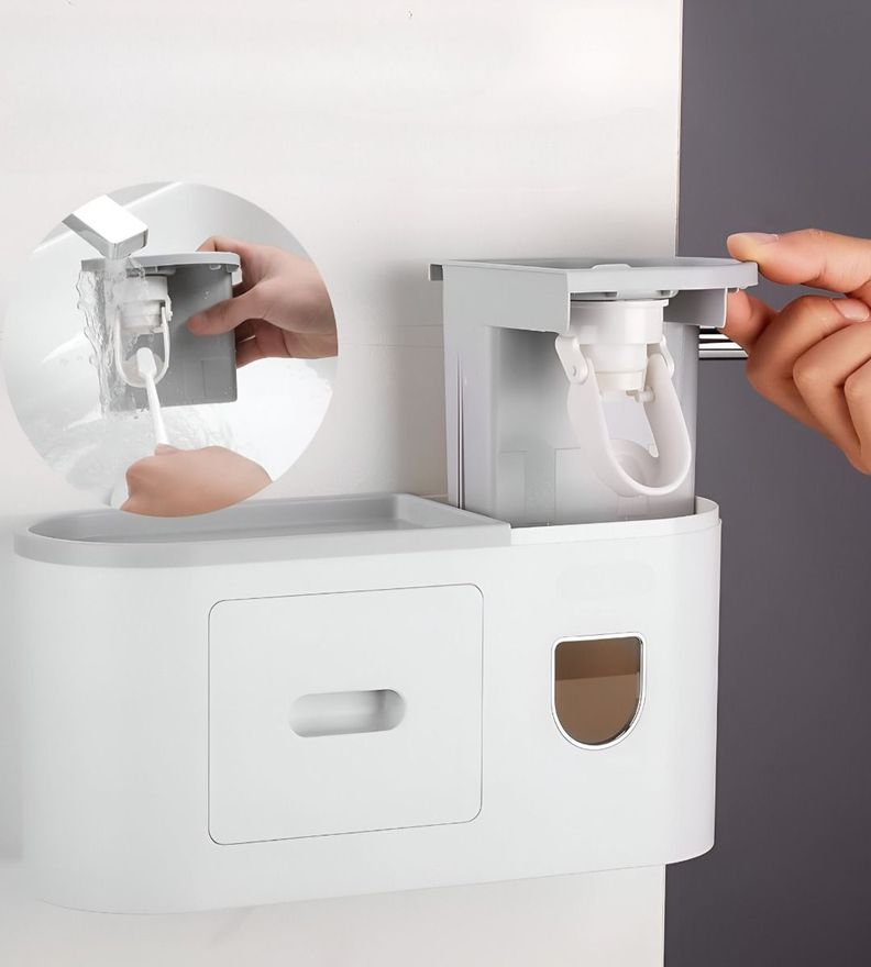 Soporte Cepillos Dientes Dispensador Pasta Organizador Jhn-6