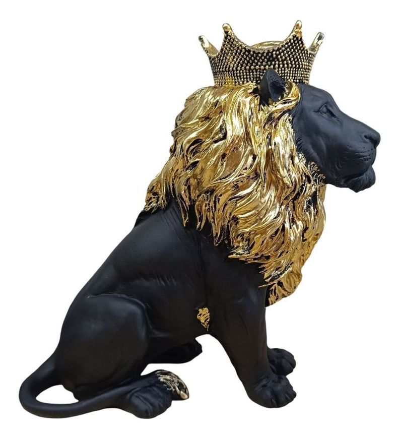 Figura Coleccionable Estatua León Sentado Decoración Jhn-0