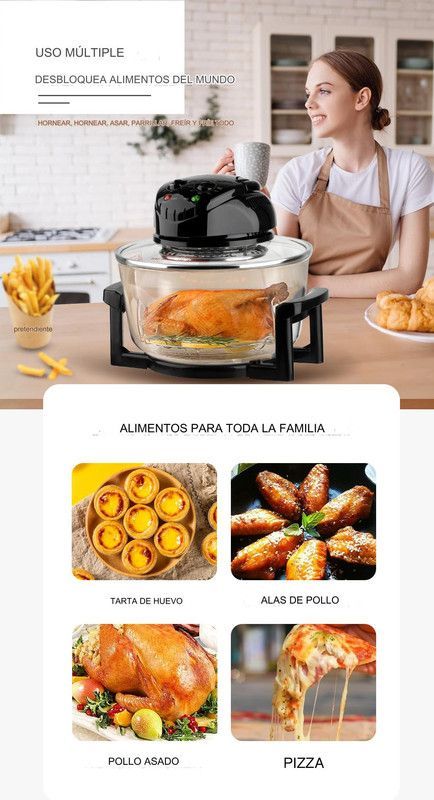 Freidora Aire Transparente Capacidad 12L Cocina Freir Lau-6