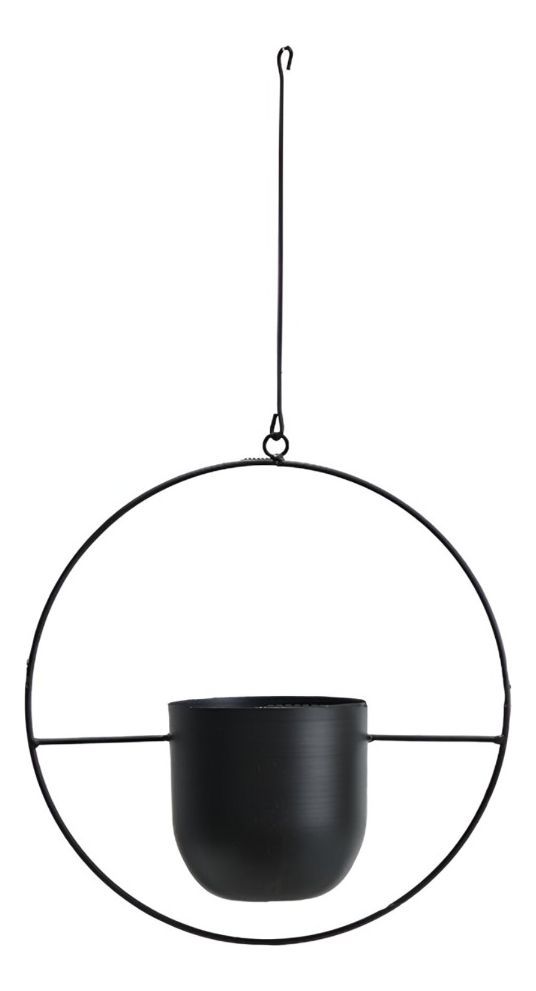 Maceta Colgante Plantas Flores Decorativa Negro Jhn-0