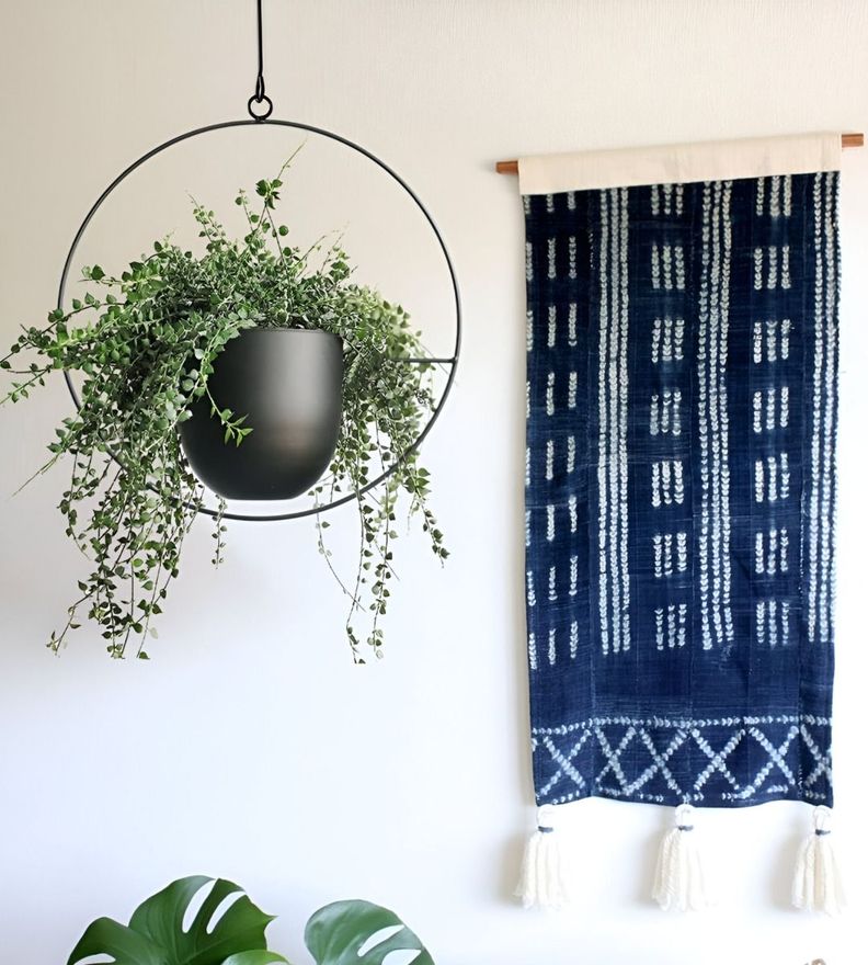 Maceta Colgante Plantas Flores Decorativa Negro Jhn-6