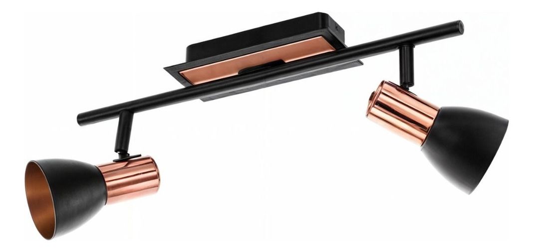 Lámpara Doble Techo Pared E27 Negro Cobre 110V 220V Jhn-0