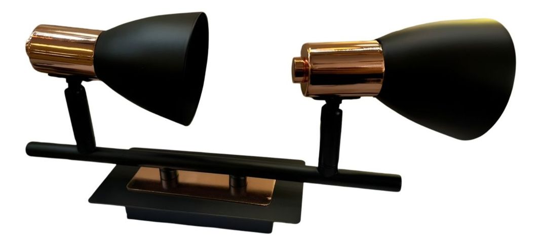 Lámpara Doble Techo Pared E27 Negro Cobre 110V 220V Jhn-1