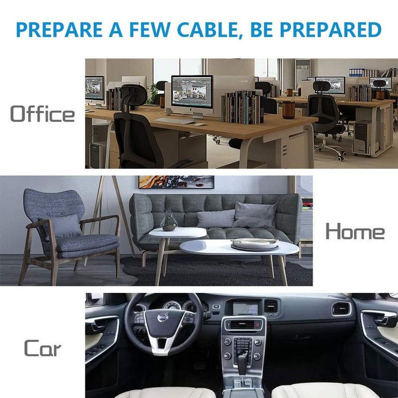 Set 3 Cable Tipo C Carga Rapida Transferencia Datos USB Lau-6