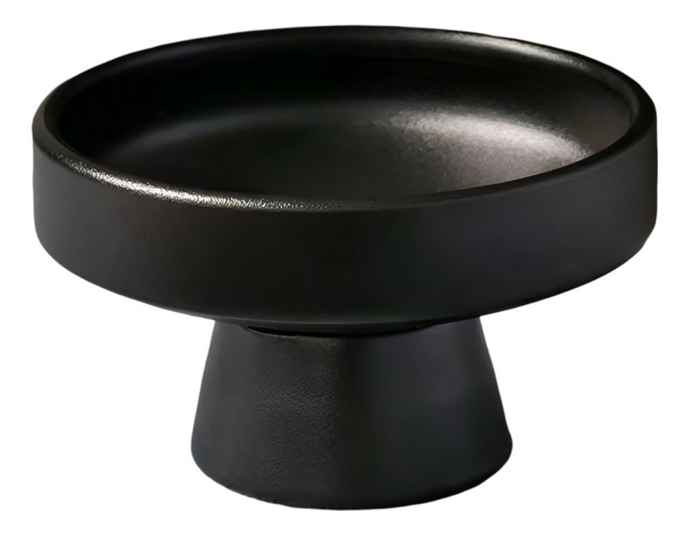 Set 2 Frutero Cerámica Cuenco Decorativo Bandeja Negro Jhn-0