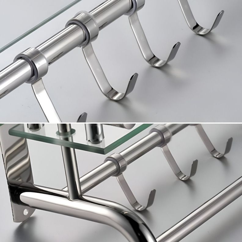 Estante Organizador Baño Acero inoxidable Vidrio Toallero-1