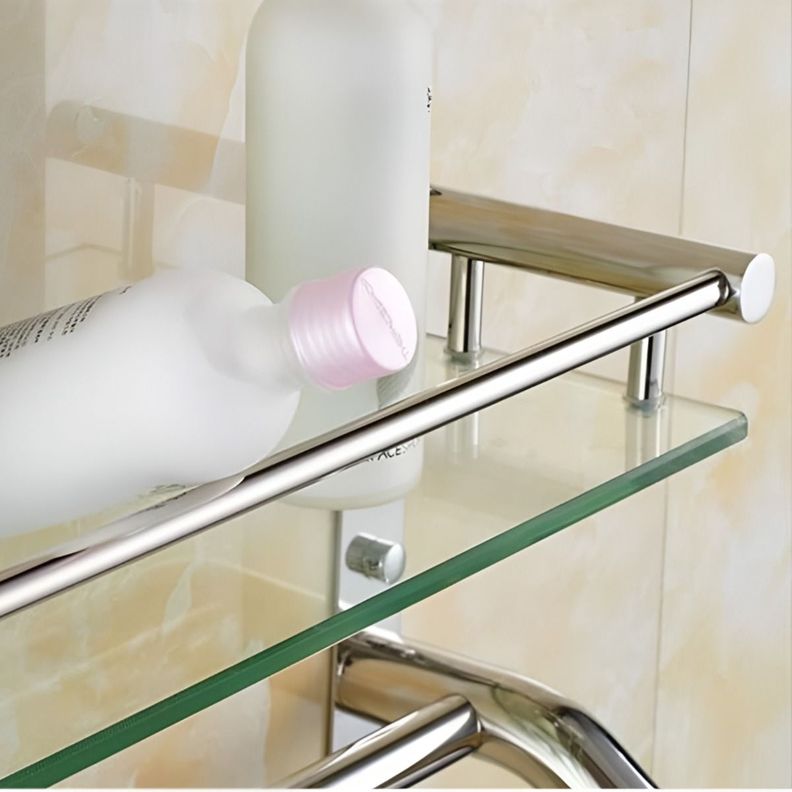 Estante Organizador Baño Acero inoxidable Vidrio Toallero-3