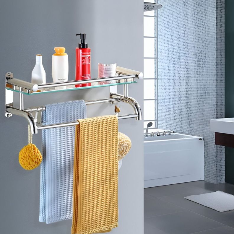 Estante Organizador Baño Acero inoxidable Vidrio Toallero-6
