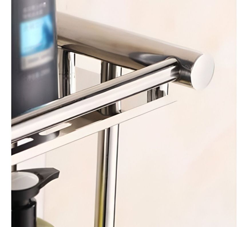 Estante Organizador Baño Acero inoxidable Vidrio Toallero-7