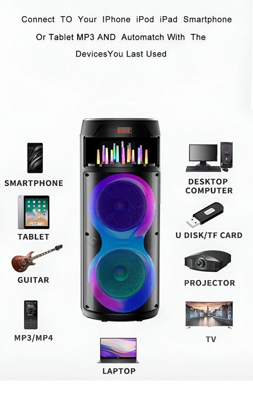 Parlante Altavoz Karaoke Portatil Usb Bluetooth Aux Lau-8