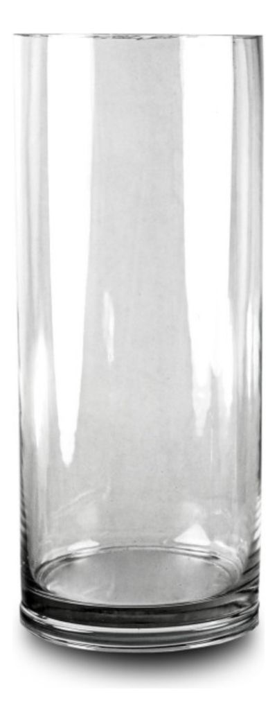 Florero Decorativo Cilíndrico Vidrio Transparente Jhn-0