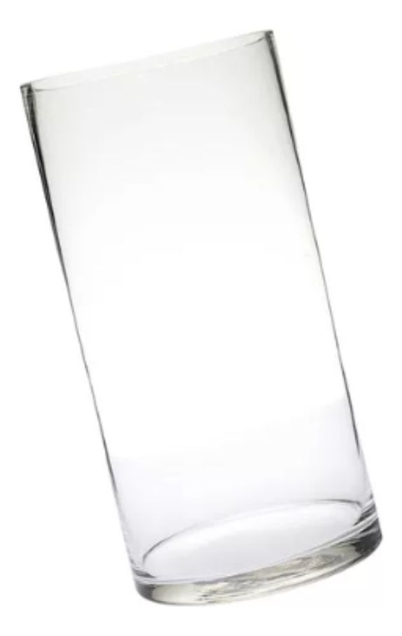 Florero Decorativo Cilíndrico Vidrio Transparente Jhn-1
