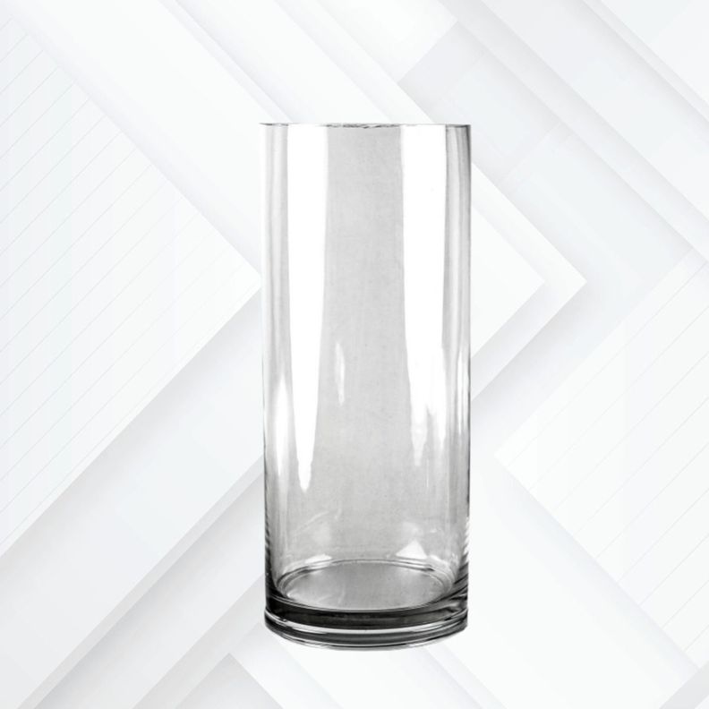 Florero Decorativo Cilíndrico Vidrio Transparente Jhn-8