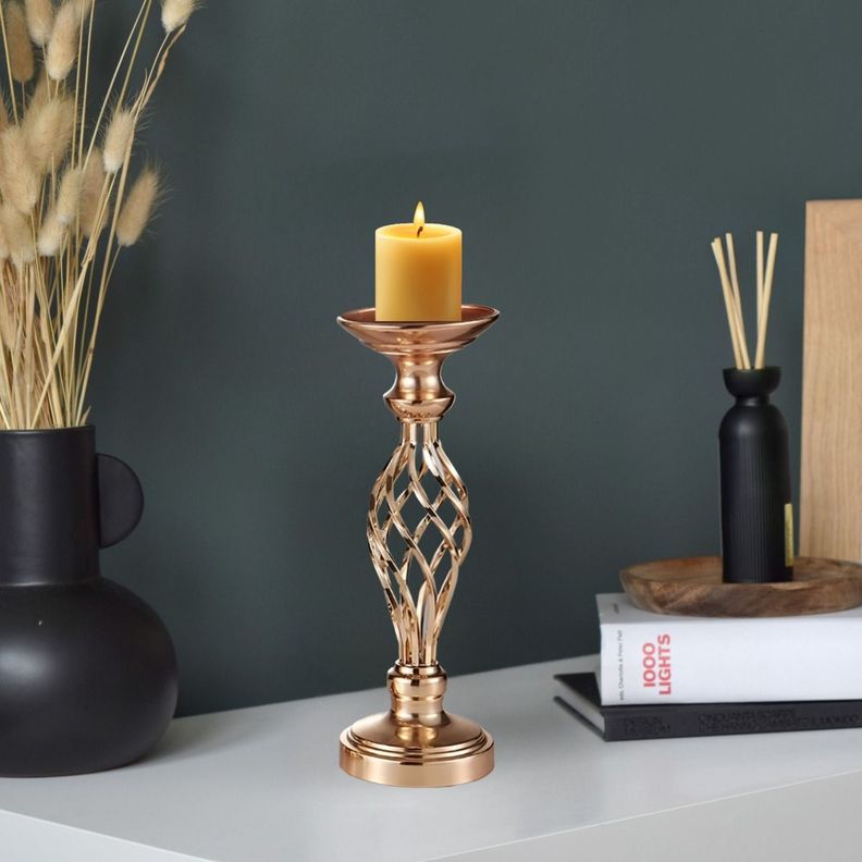 Portavelas Centro Mesa Candelabro Decoración 38cm Jhn-2
