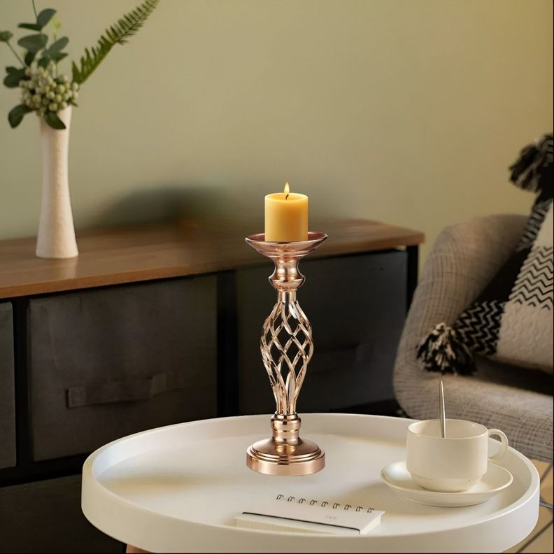 Portavelas Centro Mesa Candelabro Decoración 38cm Jhn-4