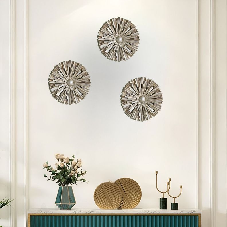 Figura Decorativa Redonda Pared Escultura Mural 3D Jhn-5
