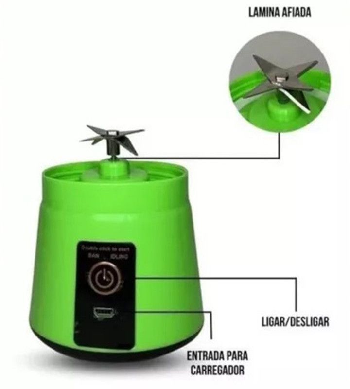 Exprimidor Mini Recargable USB 400ml Batidora Frutas Lau-4