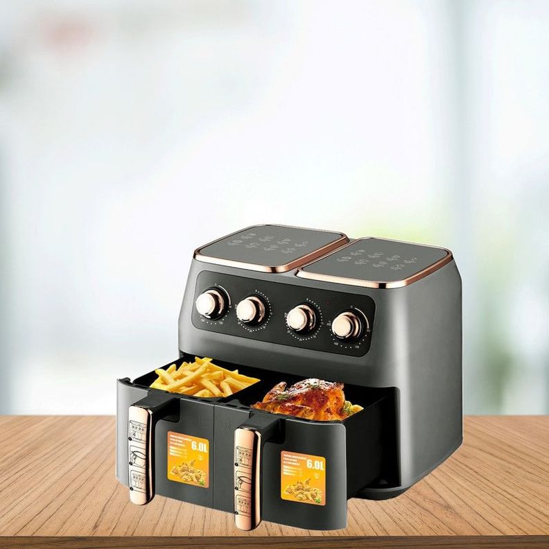 Freidora Aire Doble Canasta Capacidad 12L Cocina Lau-2