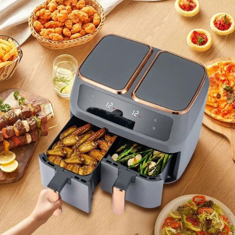 Freidora Aire Doble Canasta Capacidad 12L Cocina Lau-3