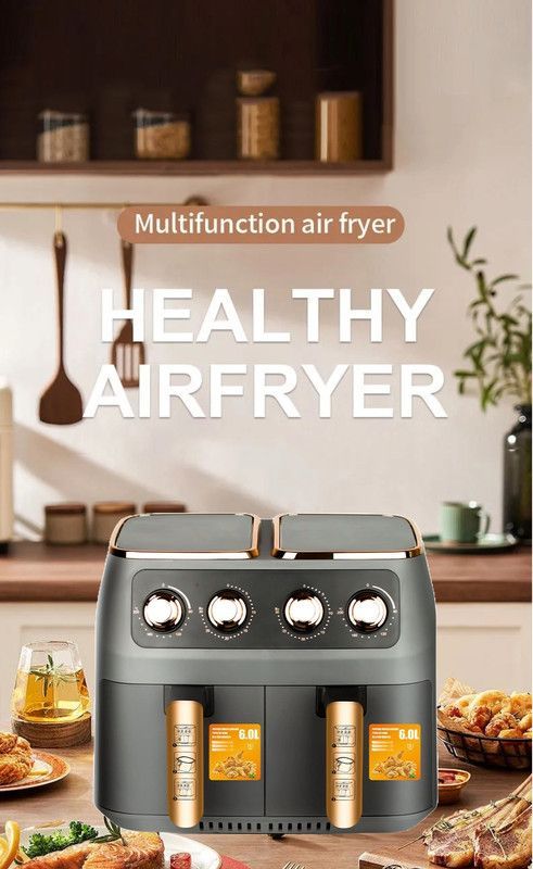 Freidora Aire Doble Canasta Capacidad 12L Cocina Lau-4