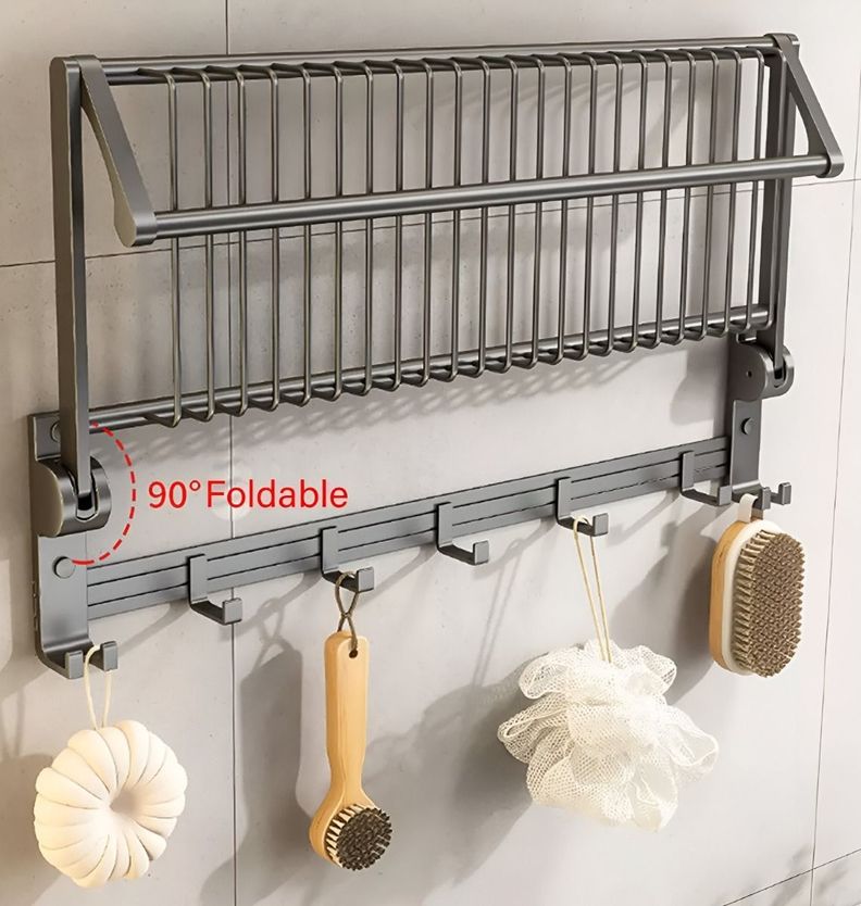 Toallero Baño 20 Pulgadas Doble Plegable Barra Toalla Jhn-4