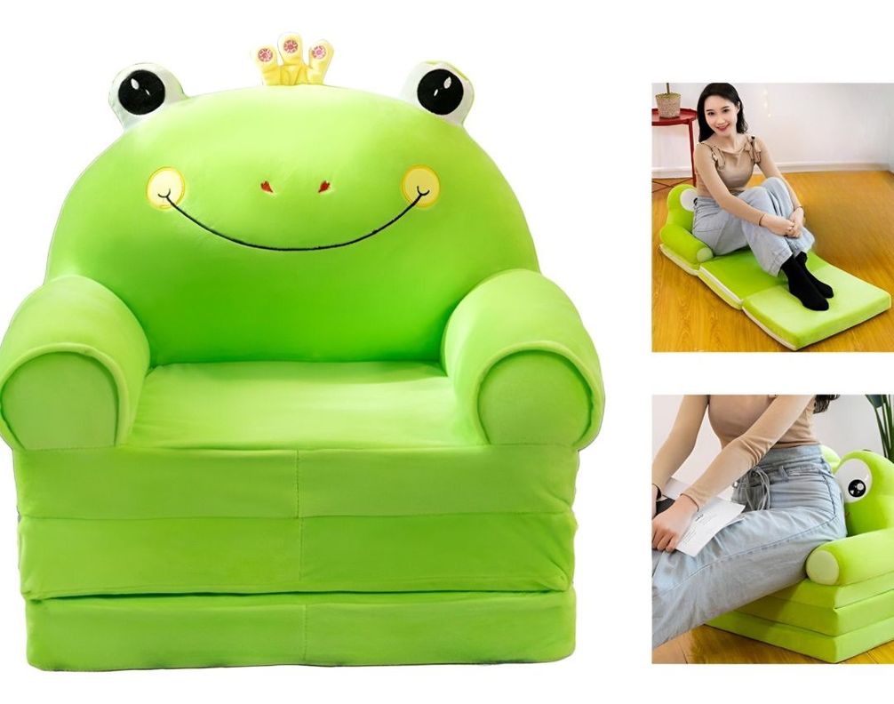 Sofá Plegable 2 en 1 Niños Respaldo Sillón Cama Suave Jhn-8