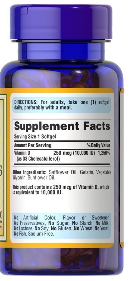 Vitamina D3 - 10.000 UI - 200 Softgels-1