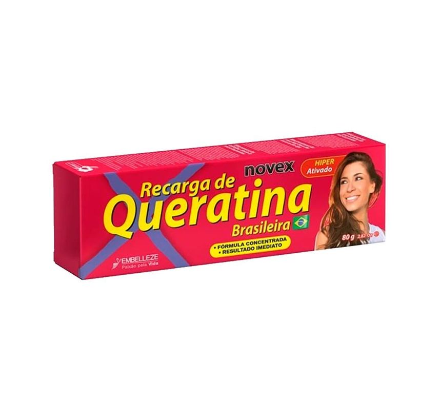 Tratamiento Recarga De Keratina Brasileña Novex 80gr-1