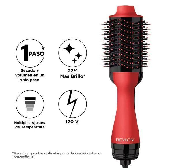 Cepillo Secador Voluminizador Revlon One Step Rojo-3